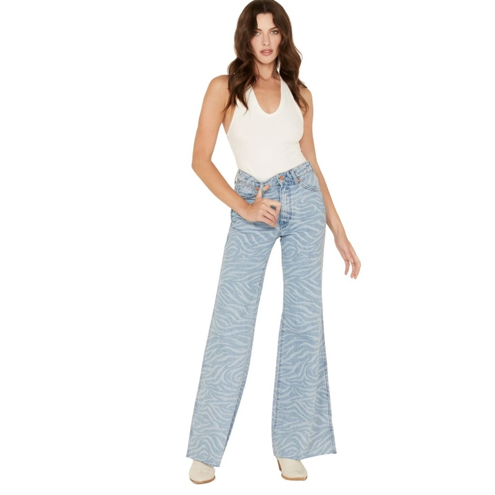Wrangler 622 High Rise Flare Tiger Print Jeans